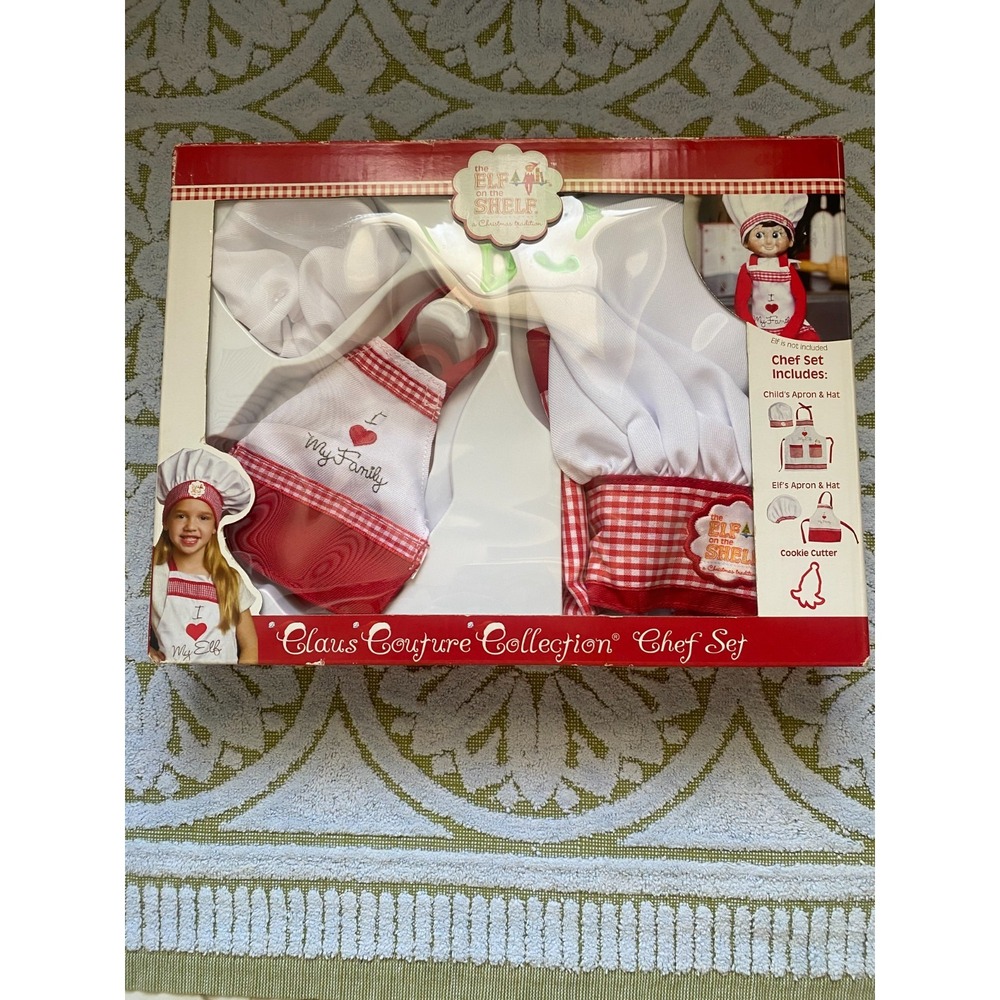 ELF ON A SHELF Elf Claus Couture Collection Chef Set NEW! IN OPEN DAMAGED BOX